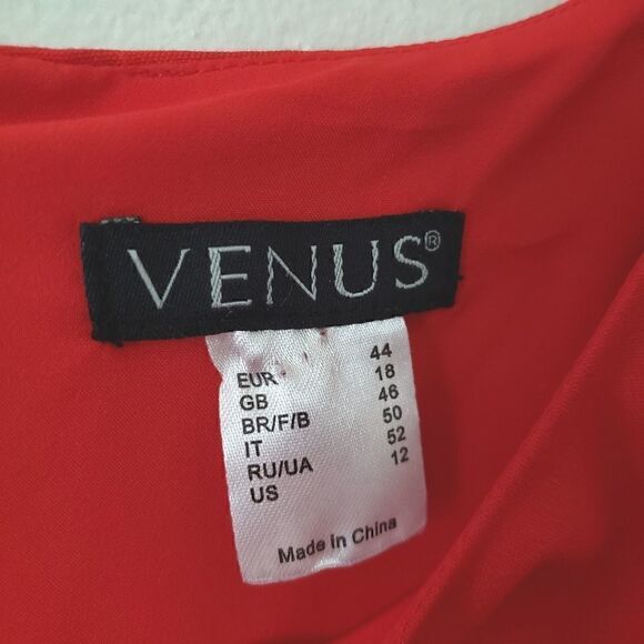 FINAL SALE VENUS Sleeveless Peplum Dress Red 12 - Picture 3 of 8